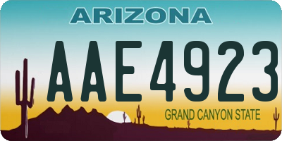 AZ license plate AAE4923