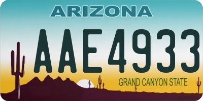 AZ license plate AAE4933