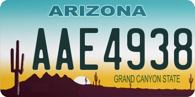 AZ license plate AAE4938