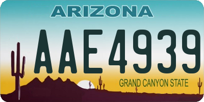 AZ license plate AAE4939