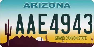 AZ license plate AAE4943