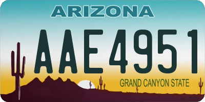 AZ license plate AAE4951