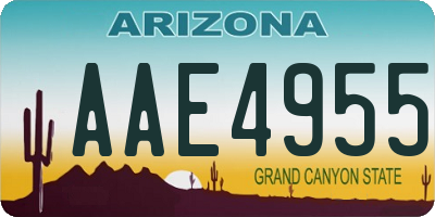 AZ license plate AAE4955