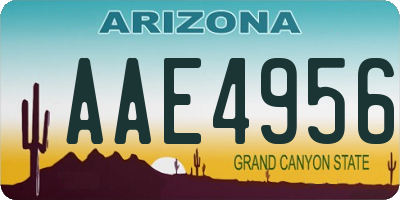 AZ license plate AAE4956