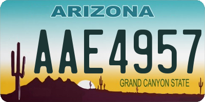 AZ license plate AAE4957