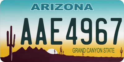AZ license plate AAE4967