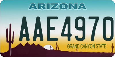 AZ license plate AAE4970