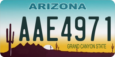 AZ license plate AAE4971