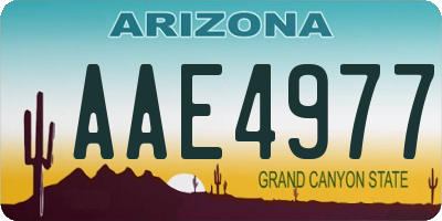 AZ license plate AAE4977