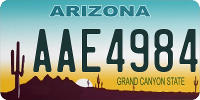 AZ license plate AAE4984