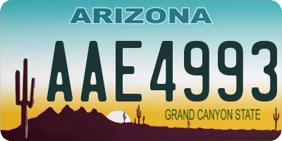 AZ license plate AAE4993