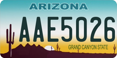 AZ license plate AAE5026