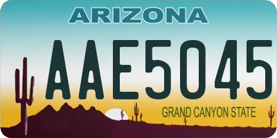 AZ license plate AAE5045
