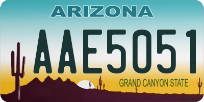 AZ license plate AAE5051