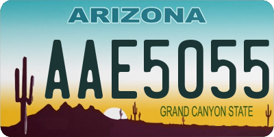 AZ license plate AAE5055