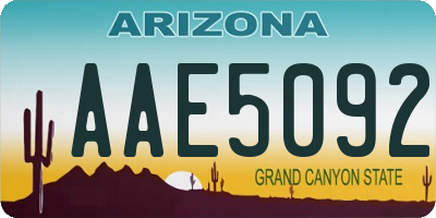 AZ license plate AAE5092