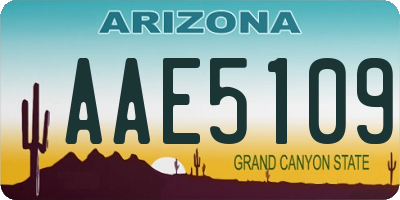 AZ license plate AAE5109
