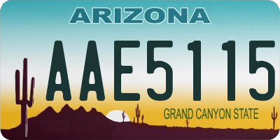 AZ license plate AAE5115