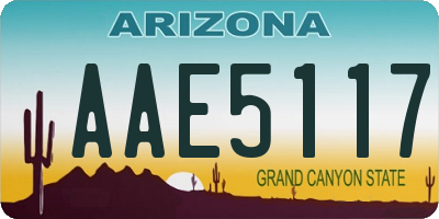 AZ license plate AAE5117