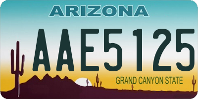AZ license plate AAE5125