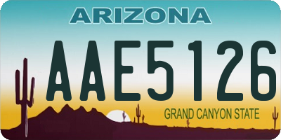 AZ license plate AAE5126