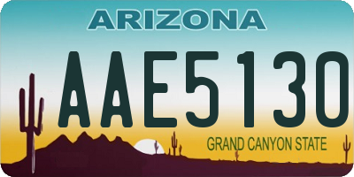 AZ license plate AAE5130