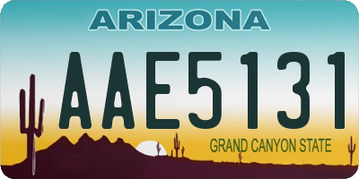 AZ license plate AAE5131