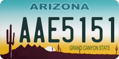 AZ license plate AAE5151