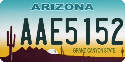 AZ license plate AAE5152