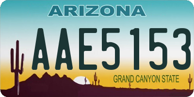 AZ license plate AAE5153