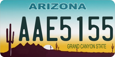 AZ license plate AAE5155