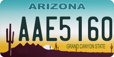 AZ license plate AAE5160