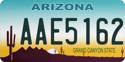 AZ license plate AAE5162