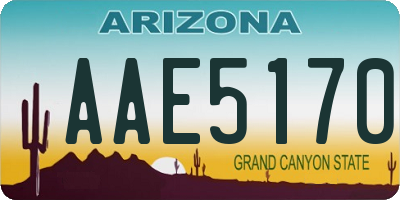 AZ license plate AAE5170