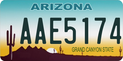 AZ license plate AAE5174