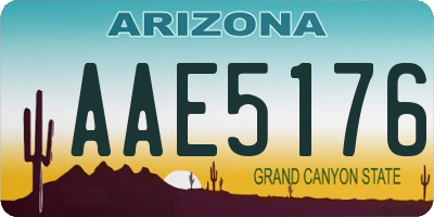 AZ license plate AAE5176