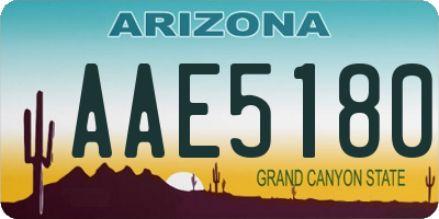 AZ license plate AAE5180
