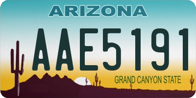 AZ license plate AAE5191