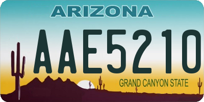 AZ license plate AAE5210
