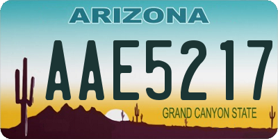 AZ license plate AAE5217