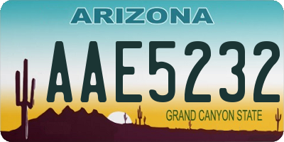 AZ license plate AAE5232