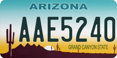AZ license plate AAE5240