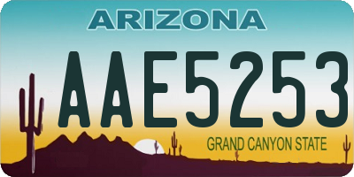 AZ license plate AAE5253