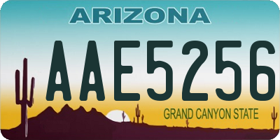 AZ license plate AAE5256