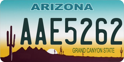 AZ license plate AAE5262
