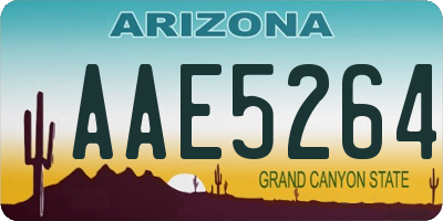 AZ license plate AAE5264
