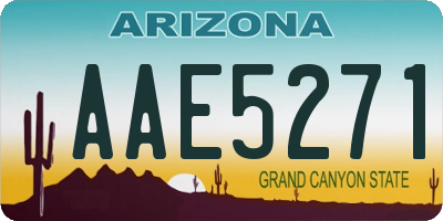 AZ license plate AAE5271