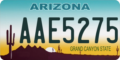 AZ license plate AAE5275