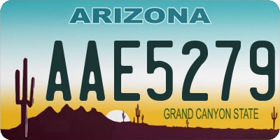 AZ license plate AAE5279
