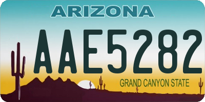 AZ license plate AAE5282
